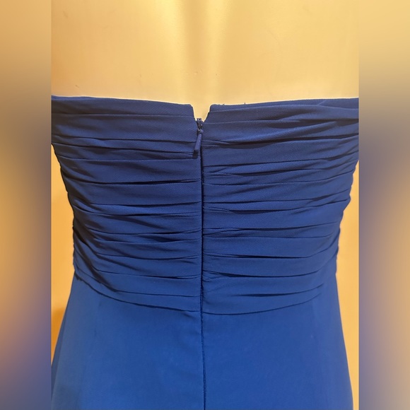 Bill Levkoff  Blue Wedding Evening Cocktail Party Maxi Strapless Dress S… - Picture 8 of 15